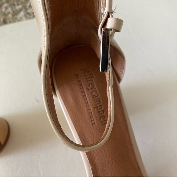 Jeffery Campbell Free People One Strap Wooden Patterned Heels Sz 8.5 - Picture 4 of 7